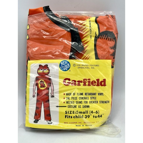 Vintage 1978 Ben Cooper "Garfield" Costume Mask w/Box, size Small‎ 4-6 Jim Davis - Picture 6 of 13